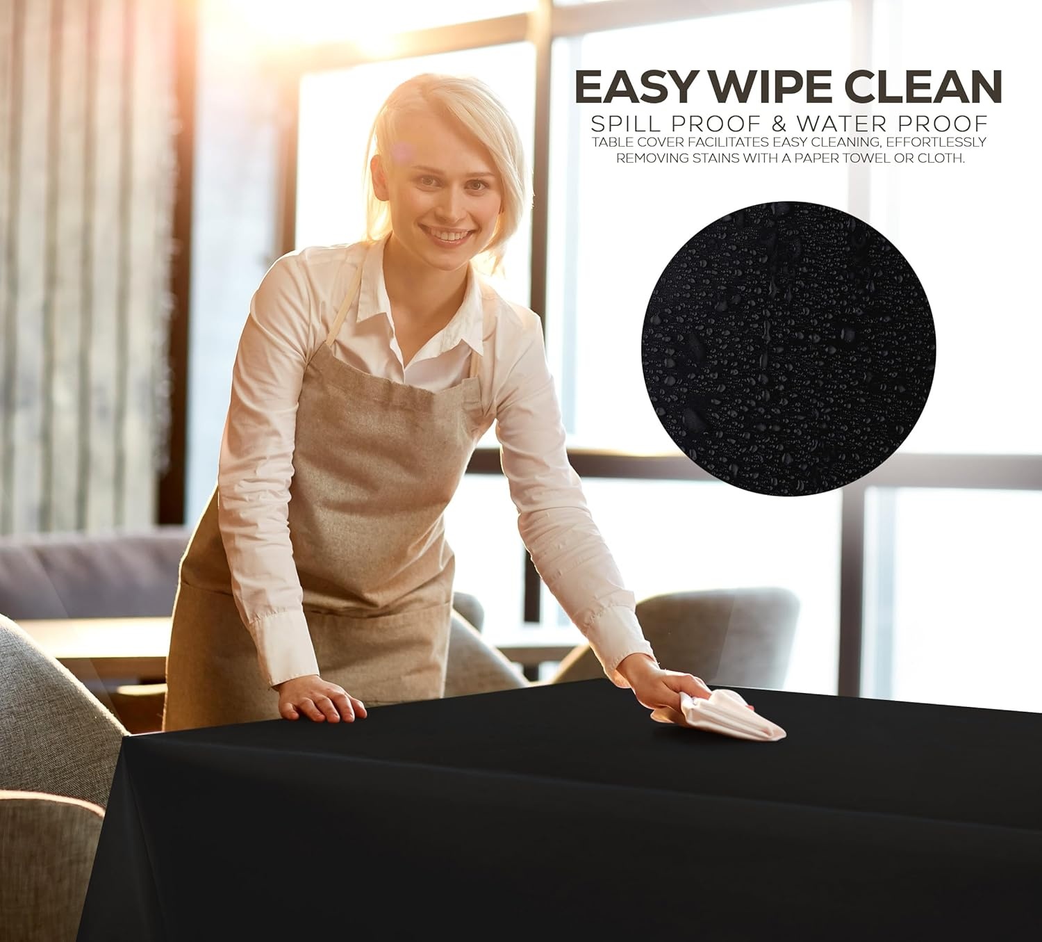 image:imageUtopia Kitchen Plastic Table Cloth Disposable 12 Pack 54x108 Inch Birthday Rectangle Tablecloth Waterproof Stain Resistant Party Table CoverBlack