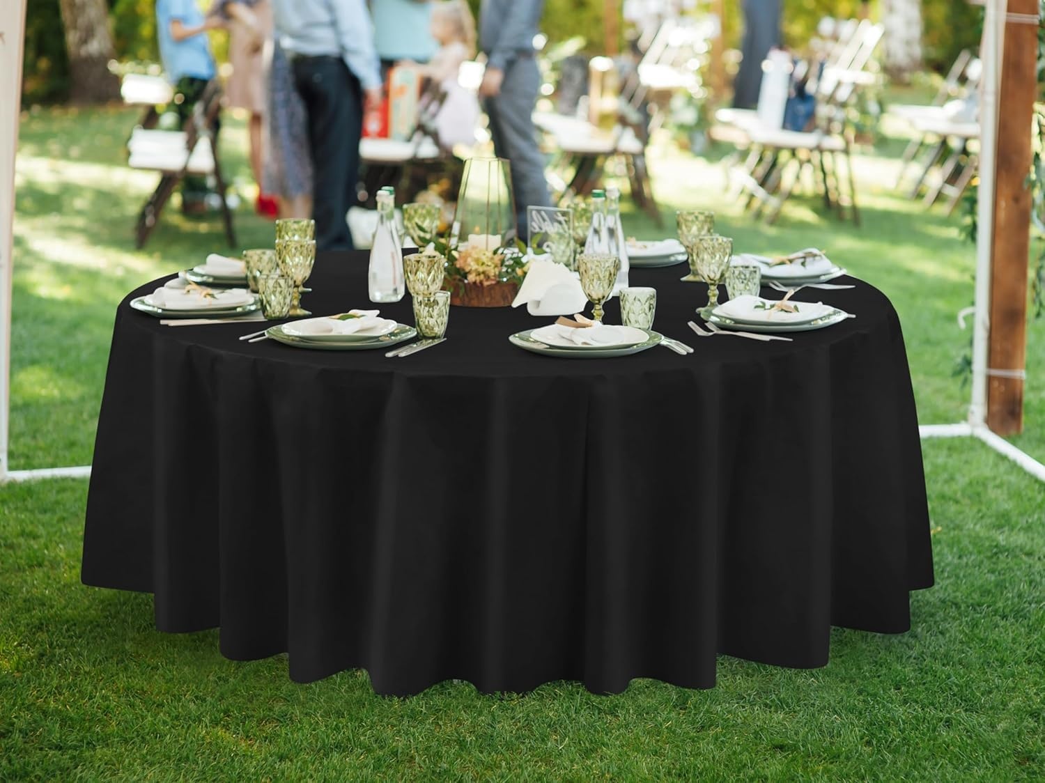 image:imageUtopia Kitchen Plastic Table Cloth Disposable 12 Pack 54x108 Inch Birthday Rectangle Tablecloth Waterproof Stain Resistant Party Table CoverBlack