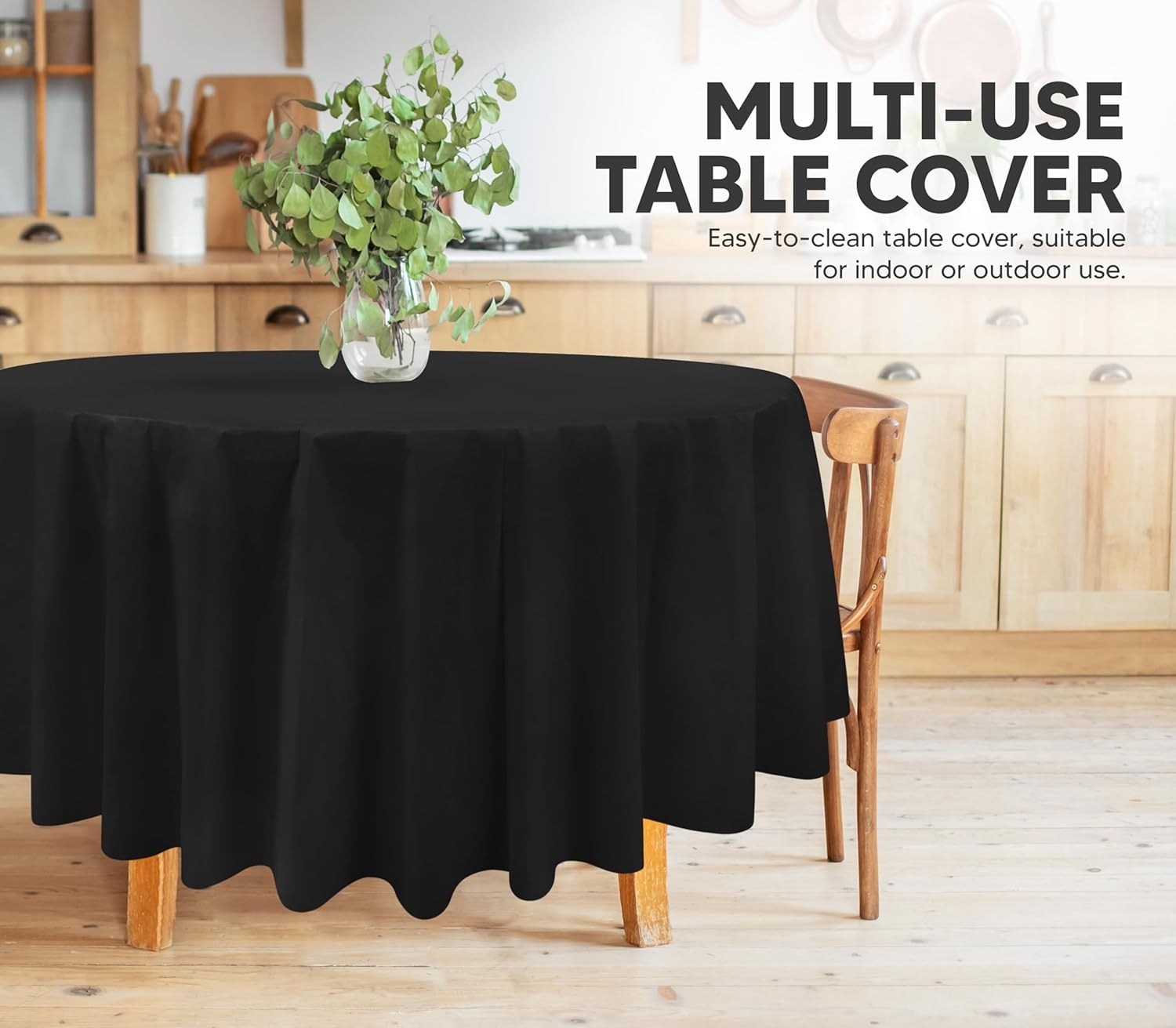 image:imageUtopia Kitchen Plastic Table Cloth Disposable 12 Pack 54x108 Inch Birthday Rectangle Tablecloth Waterproof Stain Resistant Party Table CoverBlack