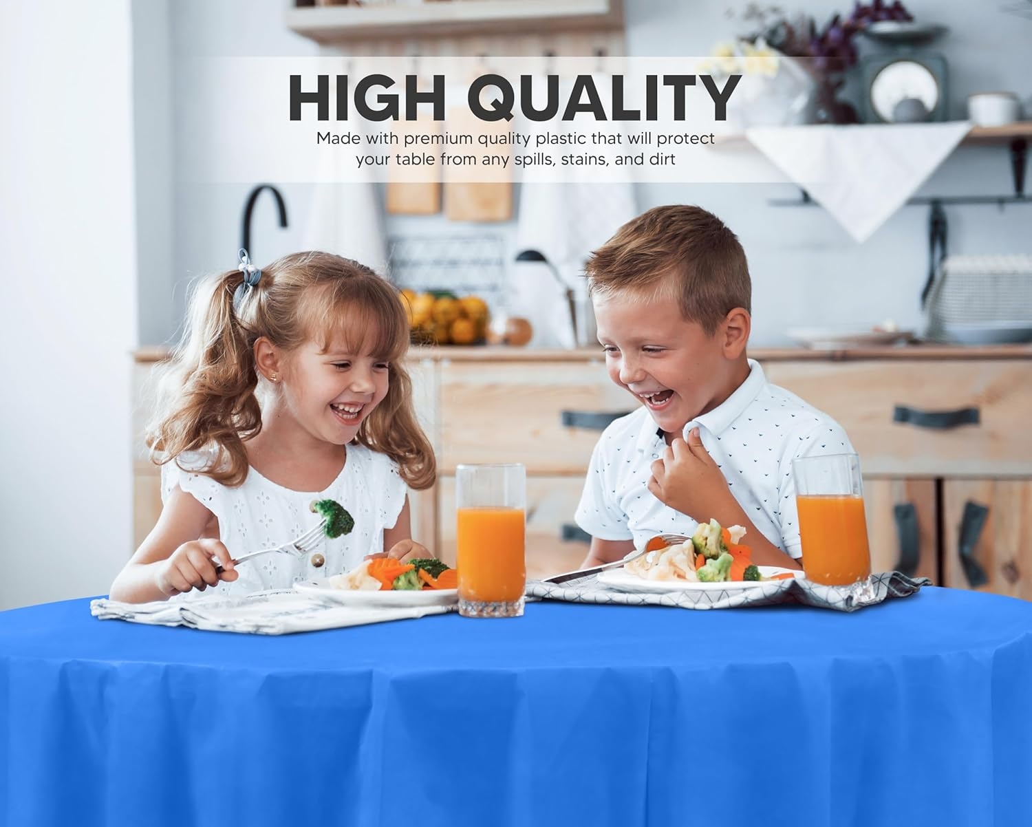 image:imageUtopia Kitchen Plastic Table Cloth Disposable 12 Pack 54x108 Inch Birthday Rectangle Tablecloth Waterproof Stain Resistant Party Table CoverBlue