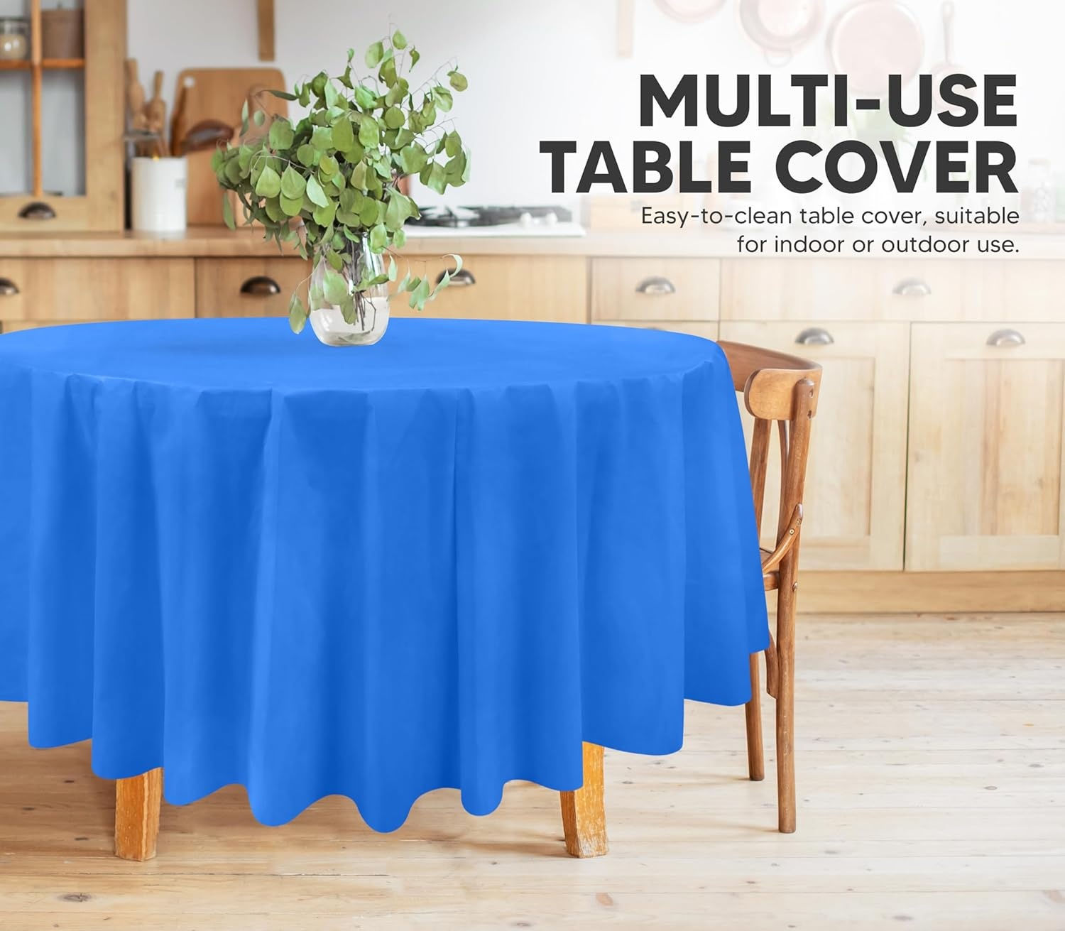 image:imageUtopia Kitchen Plastic Table Cloth Disposable 12 Pack 54x108 Inch Birthday Rectangle Tablecloth Waterproof Stain Resistant Party Table CoverBlue