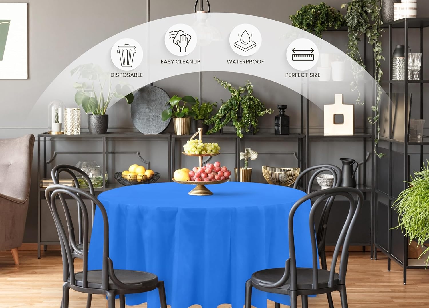 image:imageUtopia Kitchen Plastic Table Cloth Disposable 12 Pack 54x108 Inch Birthday Rectangle Tablecloth Waterproof Stain Resistant Party Table CoverBlue
