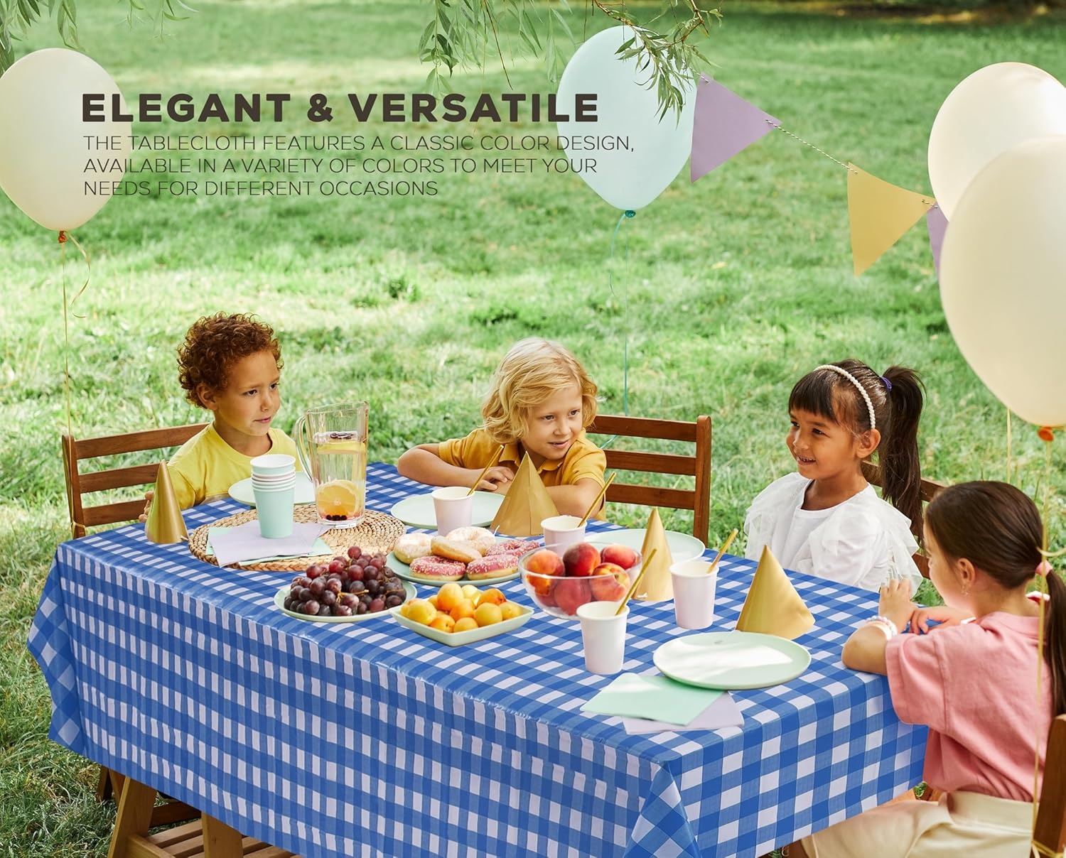 image:imageUtopia Kitchen Plastic Table Cloth Disposable 12 Pack 54x108 Inch Birthday Rectangle Tablecloth Waterproof Stain Resistant Party Table CoverBlue Check