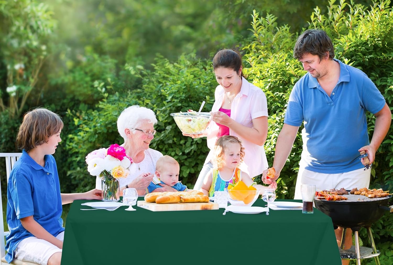 image:imageUtopia Kitchen Plastic Table Cloth Disposable 12 Pack 54x108 Inch Birthday Rectangle Tablecloth Waterproof Stain Resistant Party Table CoverGreen