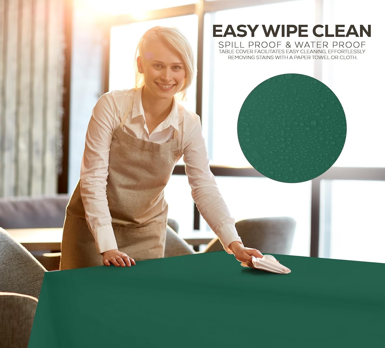 image:imageUtopia Kitchen Plastic Table Cloth Disposable 12 Pack 54x108 Inch Birthday Rectangle Tablecloth Waterproof Stain Resistant Party Table CoverGreen