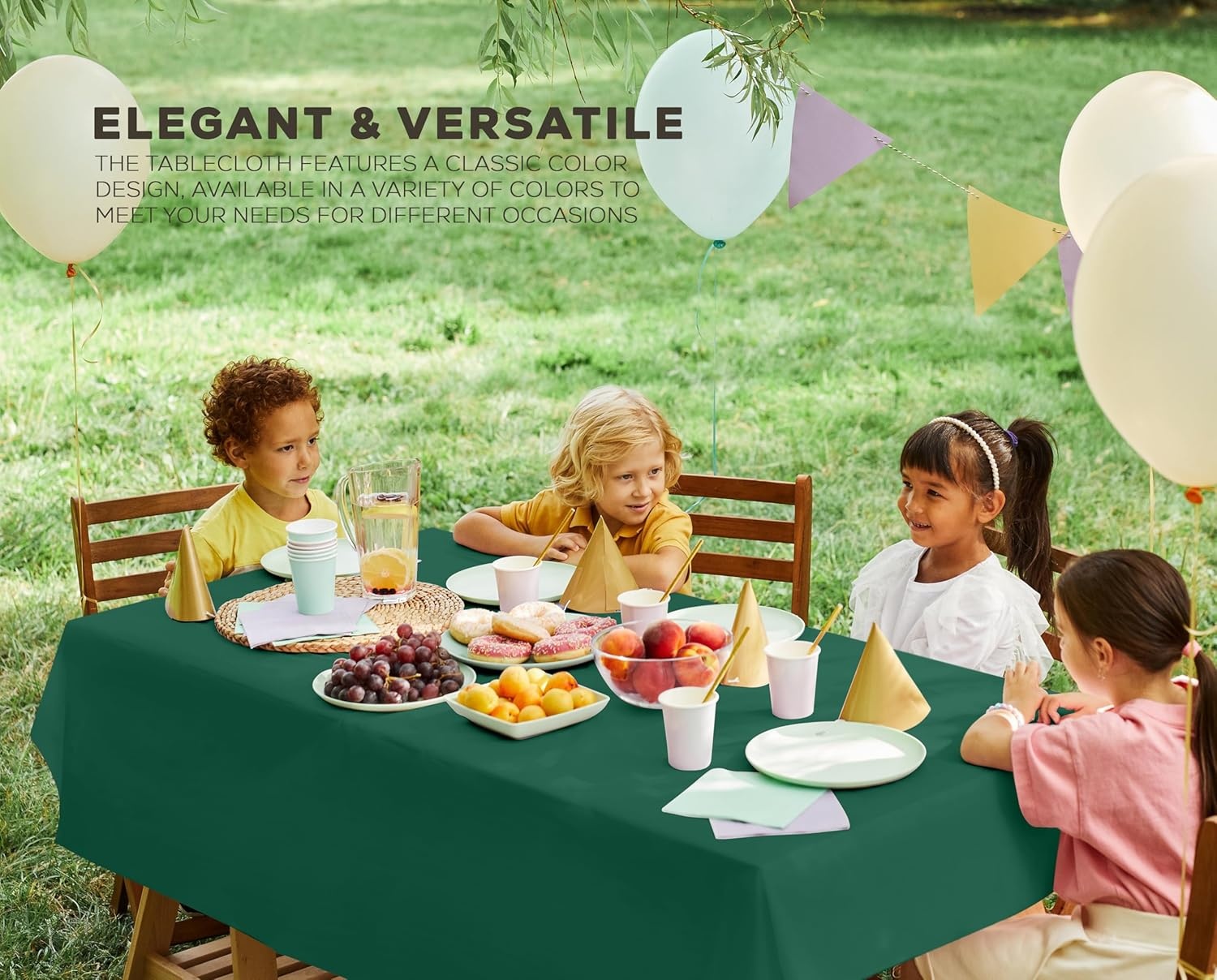 image:imageUtopia Kitchen Plastic Table Cloth Disposable 12 Pack 54x108 Inch Birthday Rectangle Tablecloth Waterproof Stain Resistant Party Table CoverGreen