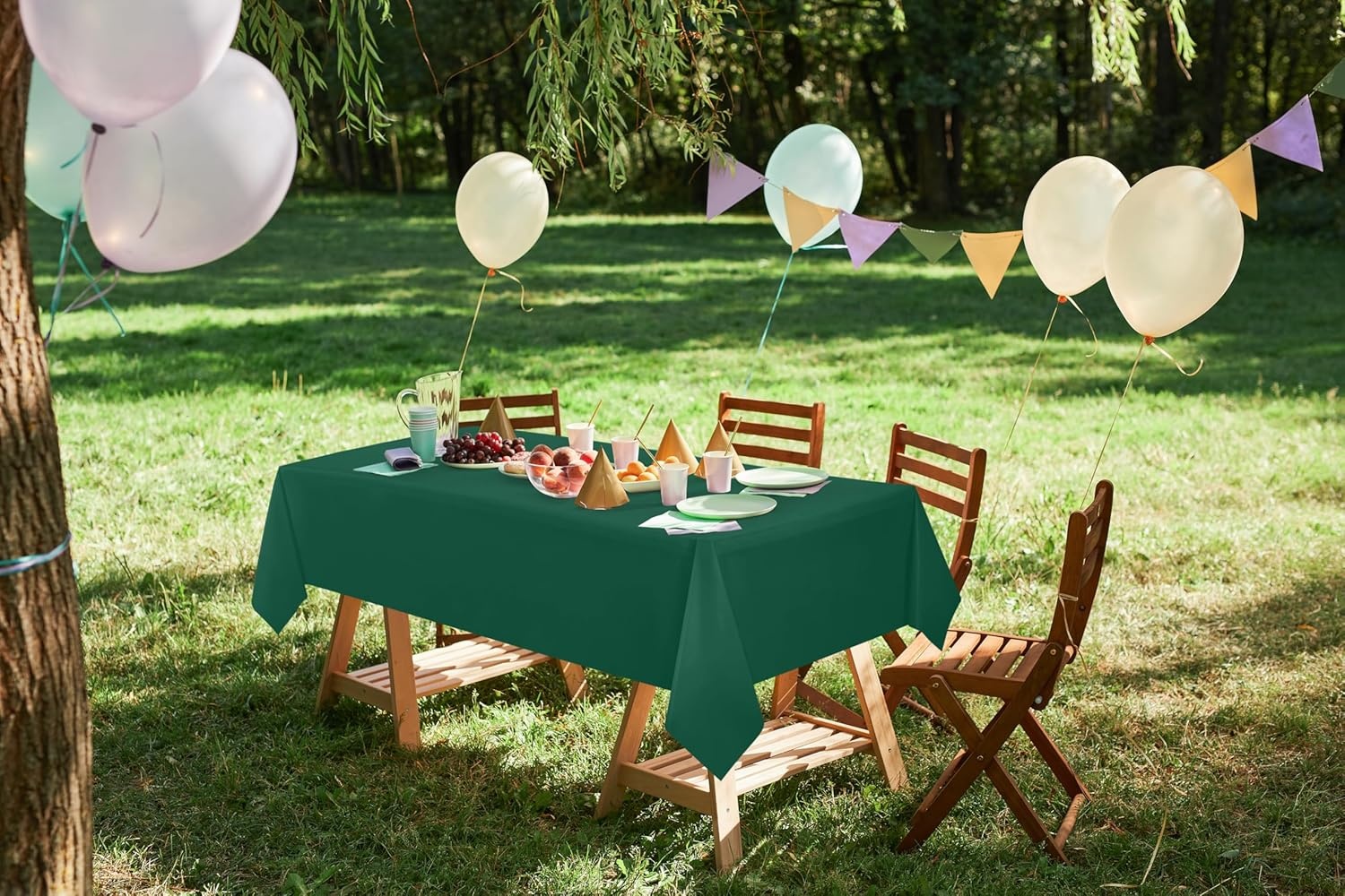 image:imageUtopia Kitchen Plastic Table Cloth Disposable 12 Pack 54x108 Inch Birthday Rectangle Tablecloth Waterproof Stain Resistant Party Table CoverGreen