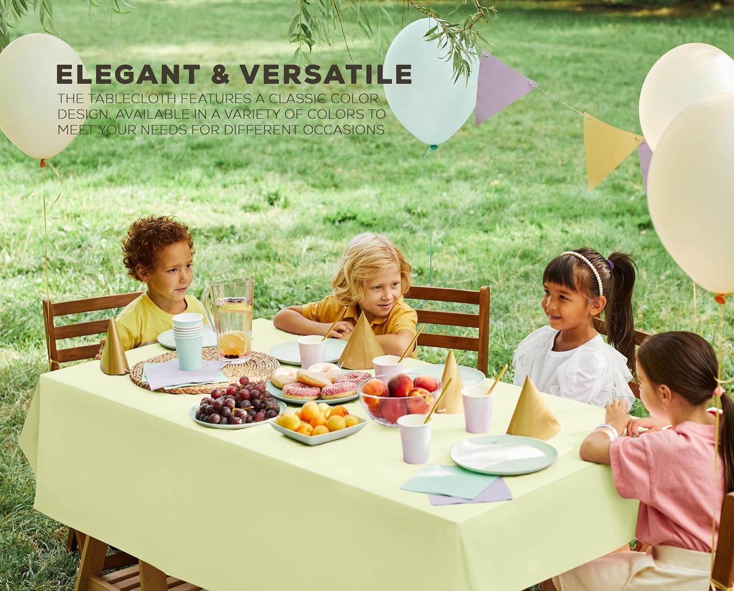 image:imageUtopia Kitchen Plastic Table Cloth Disposable 12 Pack 54x108 Inch Birthday Rectangle Tablecloth Waterproof Stain Resistant Party Table CoverIvory