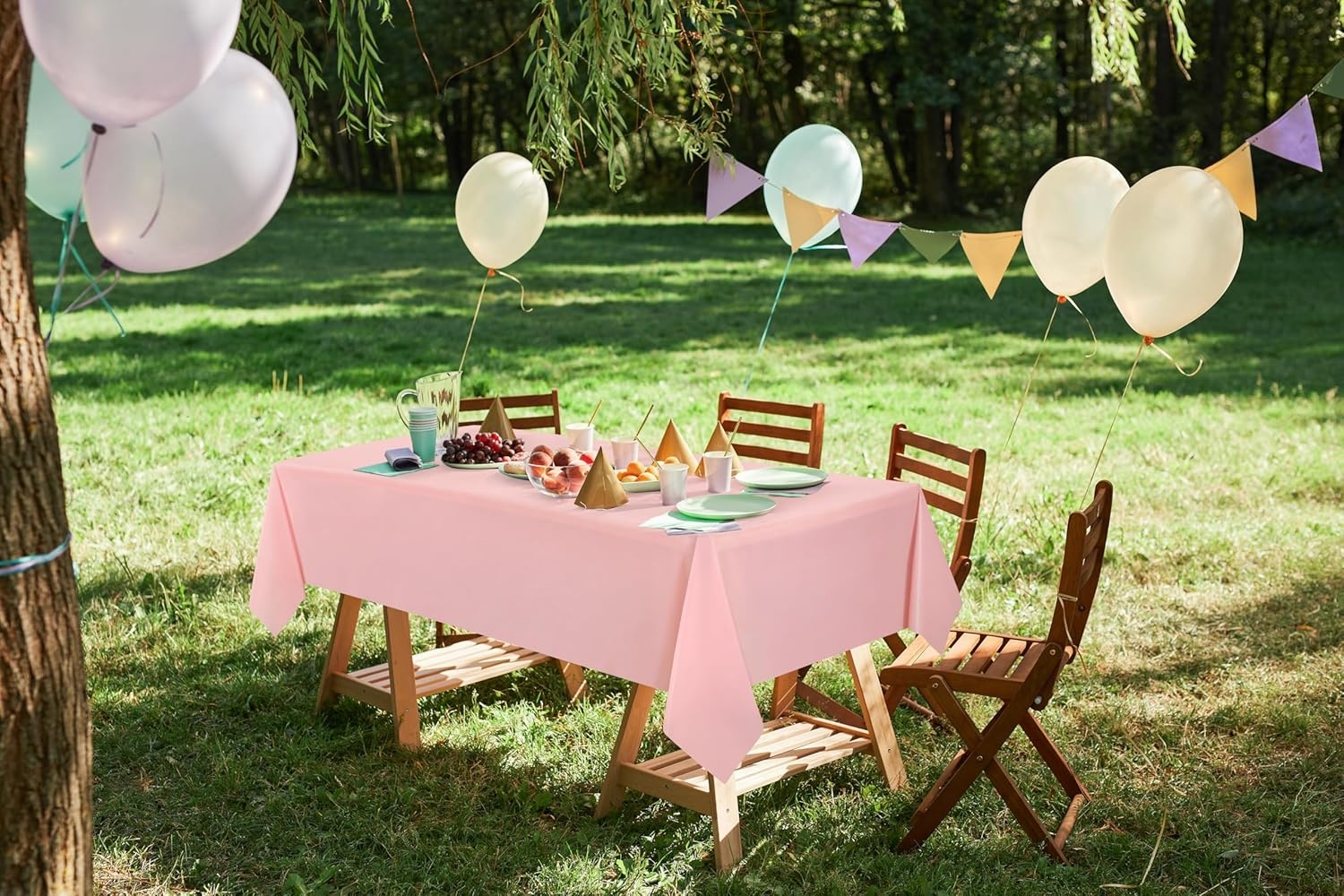 image:imageUtopia Kitchen Plastic Table Cloth Disposable 12 Pack 54x108 Inch Birthday Rectangle Tablecloth Waterproof Stain Resistant Party Table CoverPink
