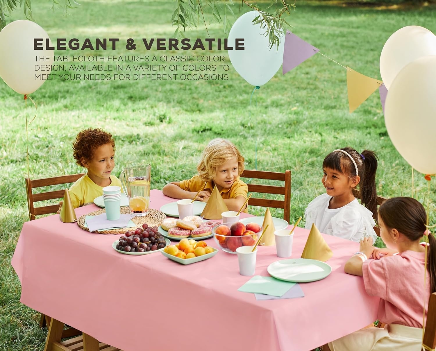 image:imageUtopia Kitchen Plastic Table Cloth Disposable 12 Pack 54x108 Inch Birthday Rectangle Tablecloth Waterproof Stain Resistant Party Table CoverPink