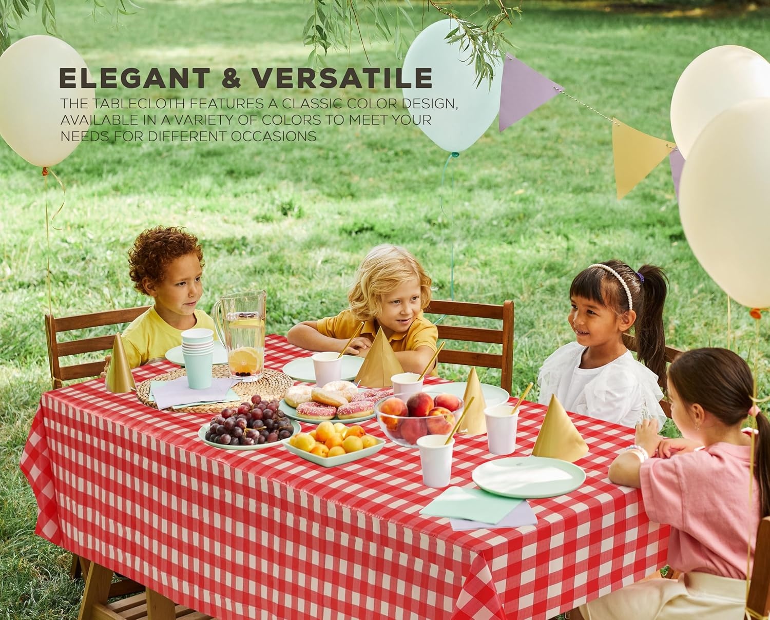 image:imageUtopia Kitchen Plastic Table Cloth Disposable 12 Pack 54x108 Inch Birthday Rectangle Tablecloth Waterproof Stain Resistant Party Table CoverRed Check