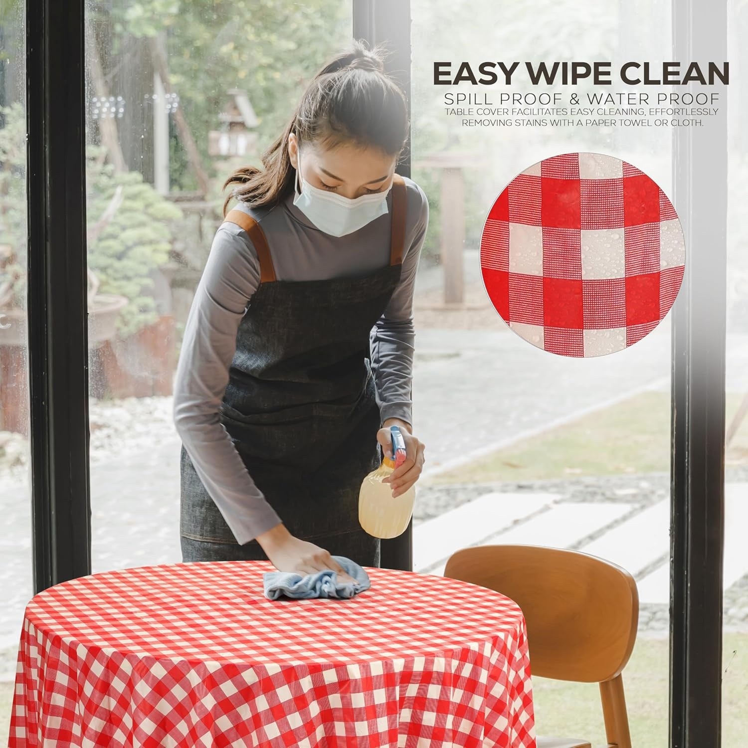 image:imageUtopia Kitchen Plastic Table Cloth Disposable 12 Pack 54x108 Inch Birthday Rectangle Tablecloth Waterproof Stain Resistant Party Table CoverRed Check