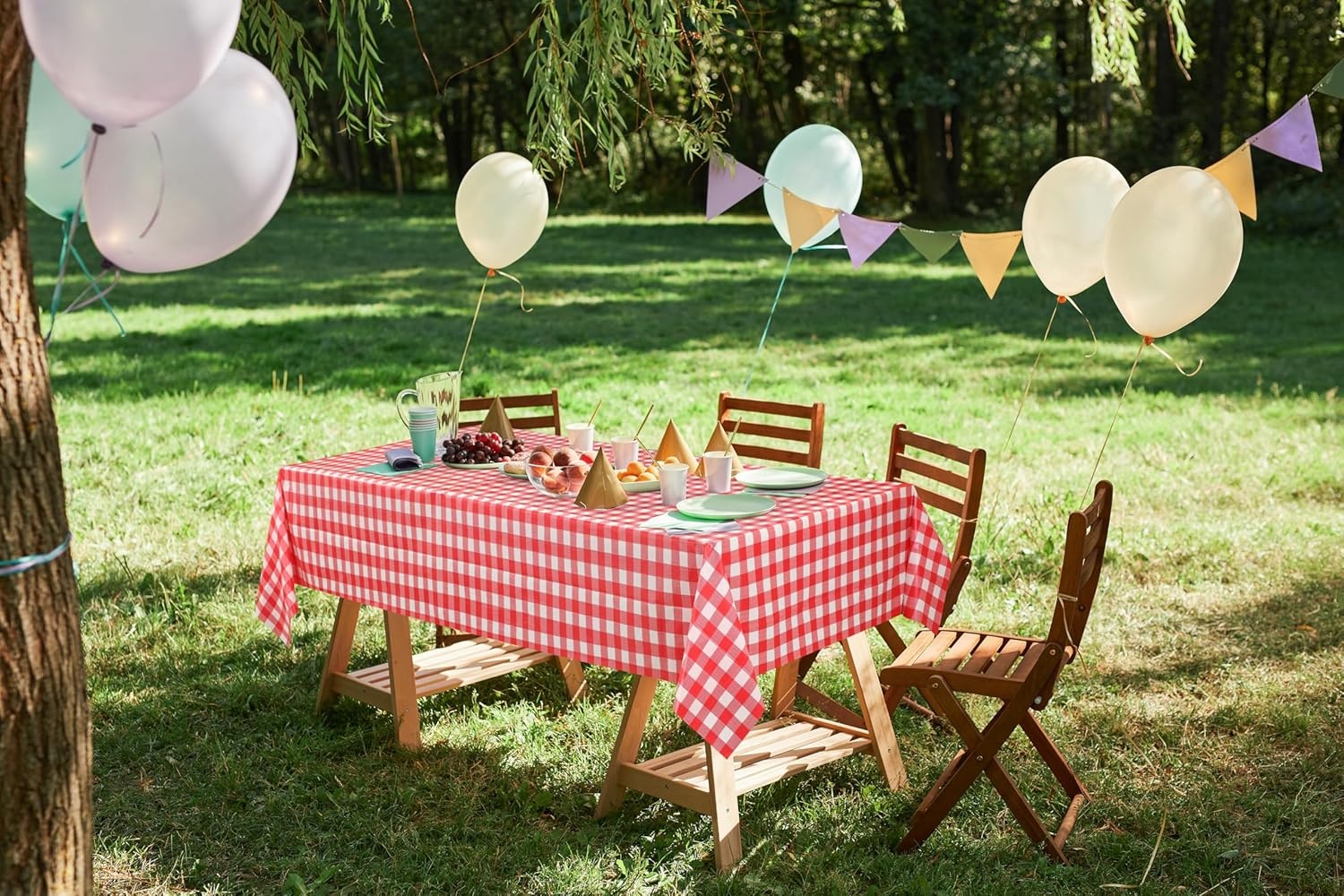 image:imageUtopia Kitchen Plastic Table Cloth Disposable 12 Pack 54x108 Inch Birthday Rectangle Tablecloth Waterproof Stain Resistant Party Table CoverRed Check