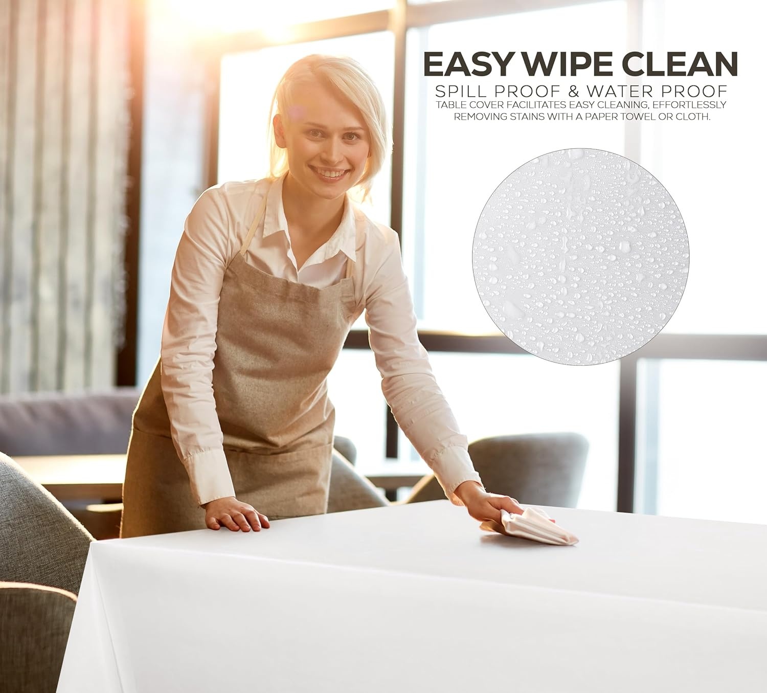 image:imageUtopia Kitchen Plastic Table Cloth Disposable 12 Pack 54x108 Inch Birthday Rectangle Tablecloth Waterproof Stain Resistant Party Table CoverWhite