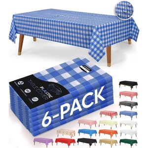 image:imageUtopia Kitchen Plastic Table Cloth Disposable 12 Pack  54x108 Inch Birthday Rectangle Tablecloth Waterproof Stain Resistant Party Table CoverBlue Check