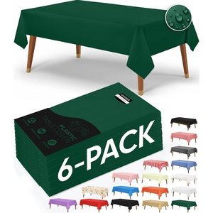 image:imageUtopia Kitchen Plastic Table Cloth Disposable 12 Pack  54x108 Inch Birthday Rectangle Tablecloth Waterproof Stain Resistant Party Table CoverGreen
