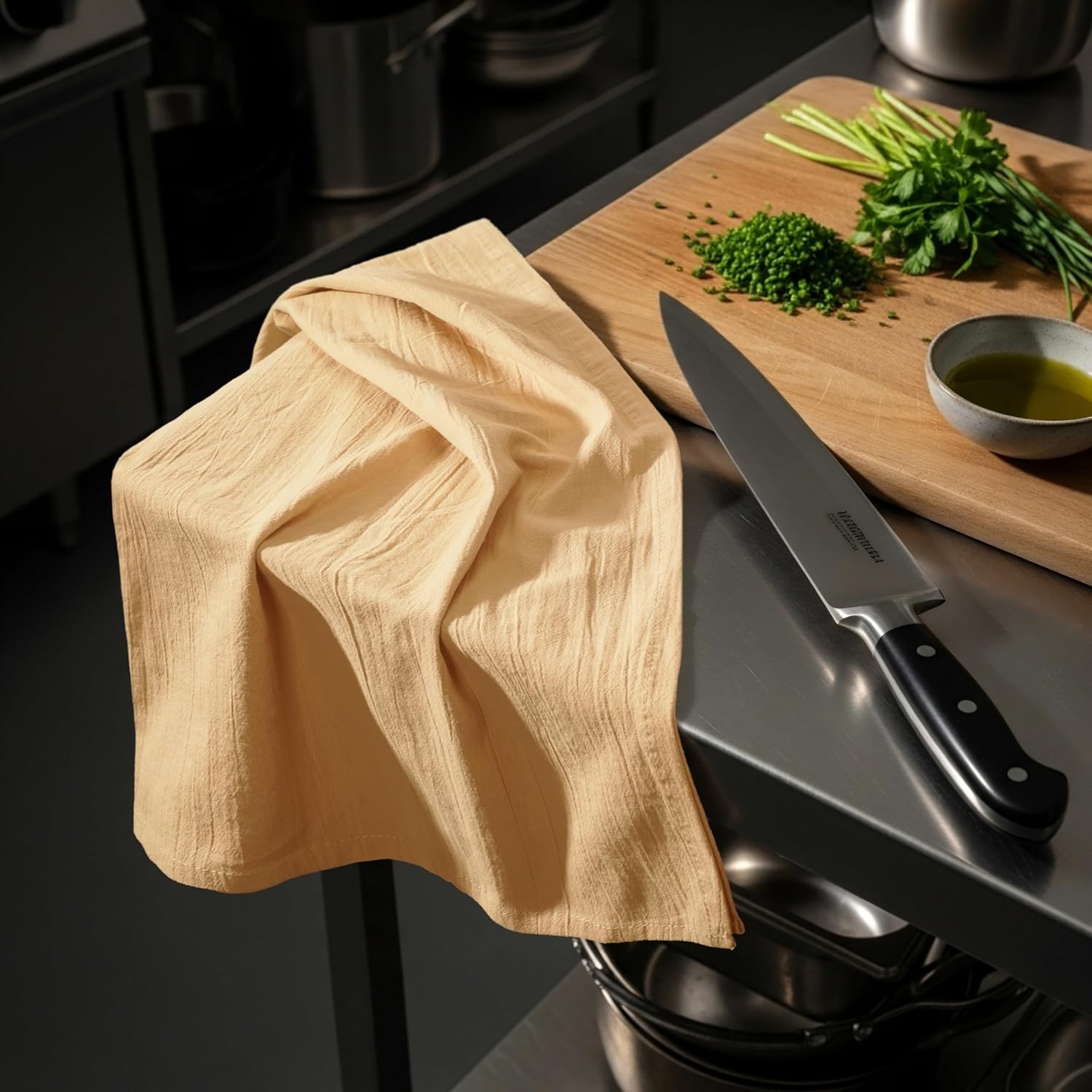 image:imageUtopia Kitchen Orange Flour Sack Towels 12 Pack 28 x 28 Inch 100 Cotton Tea Towels for Cleaning amp Drying Highly Absorbent Kitchen Dish ClothBeige