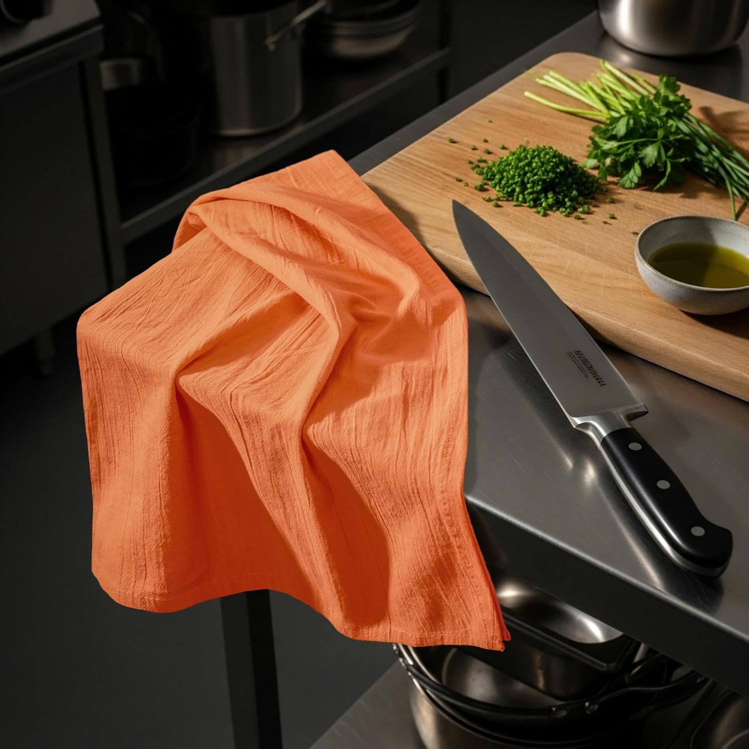 image:imageUtopia Kitchen Orange Flour Sack Towels 12 Pack 28 x 28 Inch 100 Cotton Tea Towels for Cleaning amp Drying Highly Absorbent Kitchen Dish ClothOrange